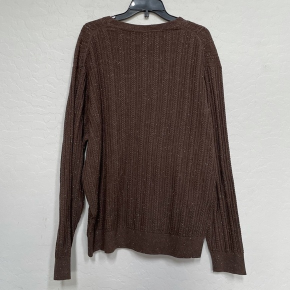 New Cutter and Buck brown cable knit sweater size 1XB - Picture 8 of 9